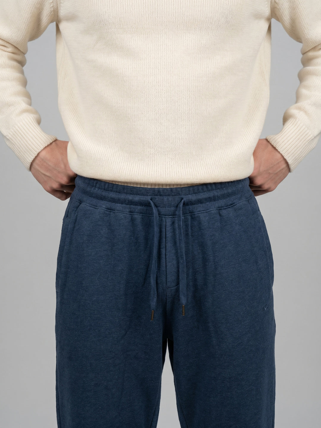 Men Navy Blue Solid Regular Fit Lower