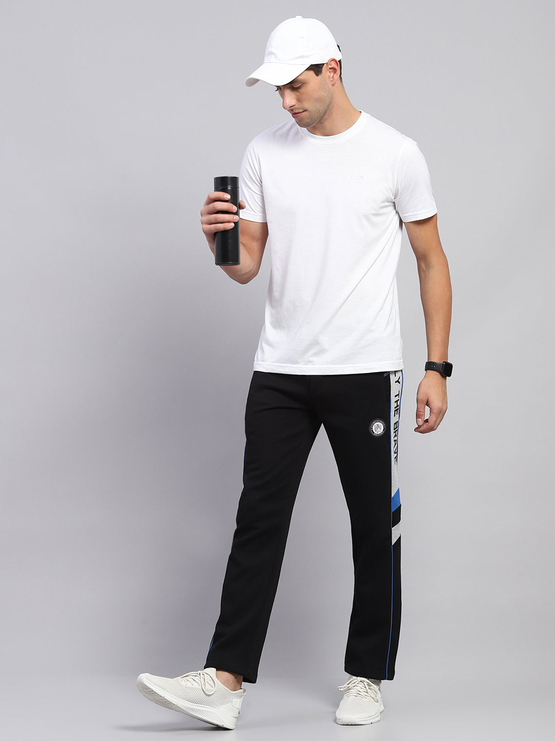 Men Black Printed Regular Fit Winter Lower