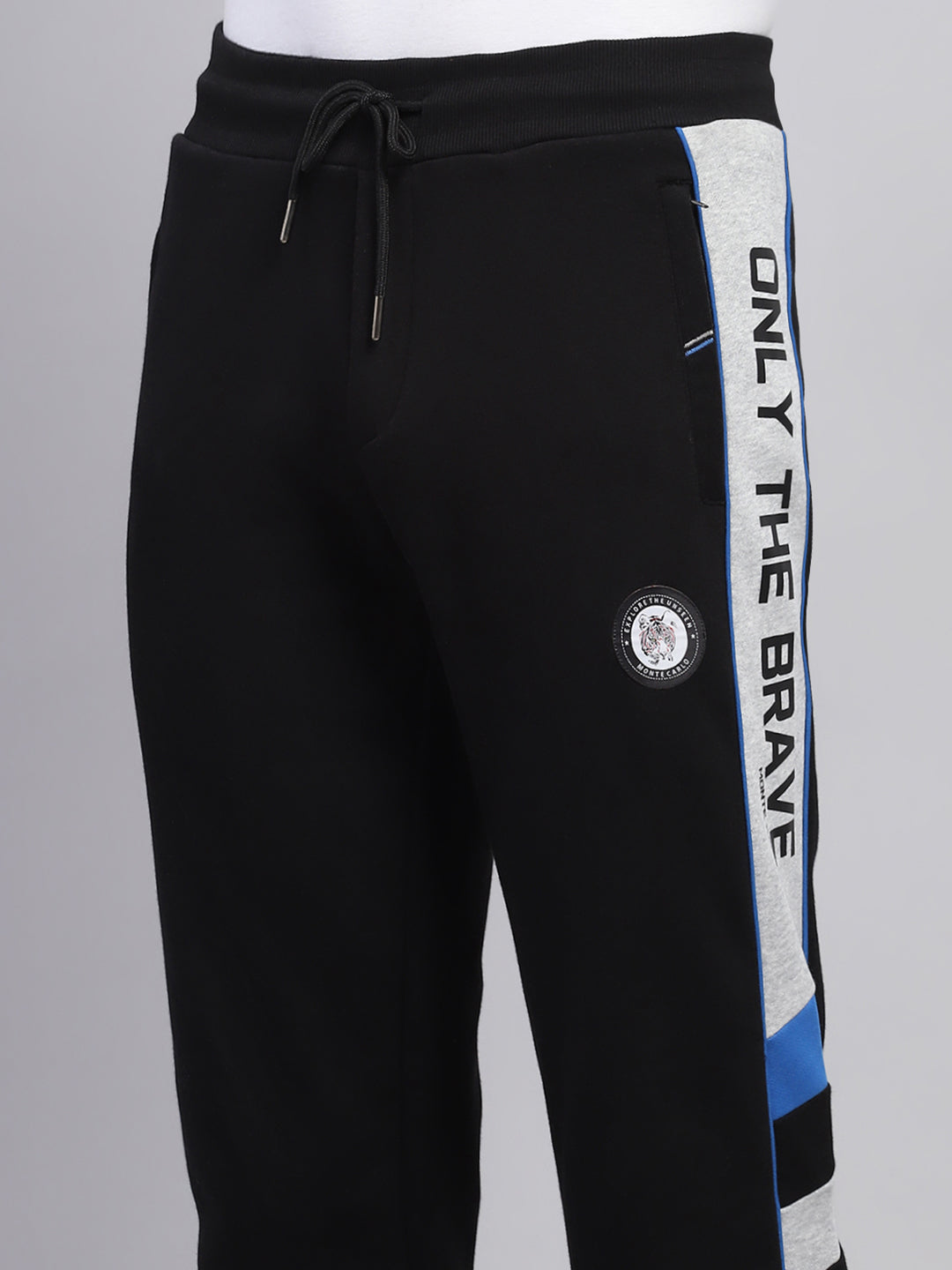 Men Black Printed Regular Fit Winter Lower