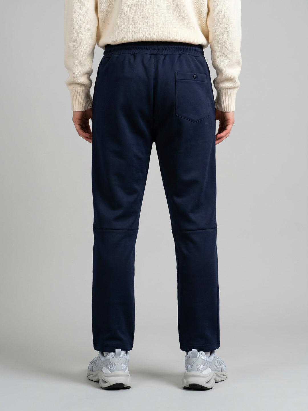 Men Navy Blue Solid Regular Fit Lower