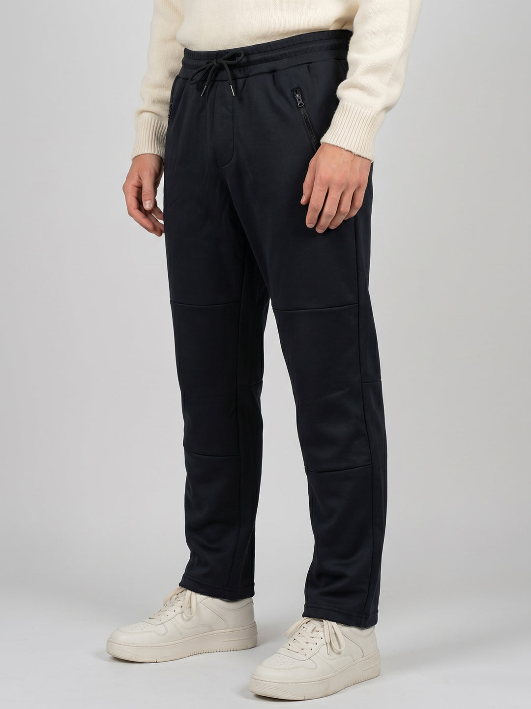 Men Navy Blue Solid Regular Fit Lower