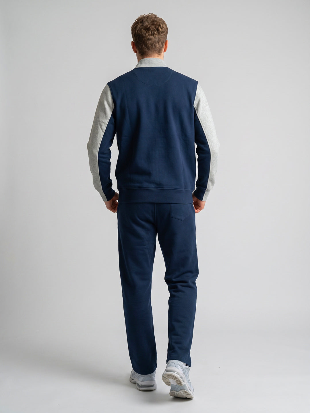 Men Blue Solid Turtle Neck Full Sleeve Winter Tracksuit