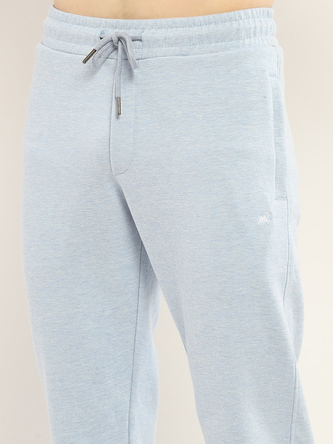 Men Blue Self Design Collar Full Sleeve Winter Tracksuit