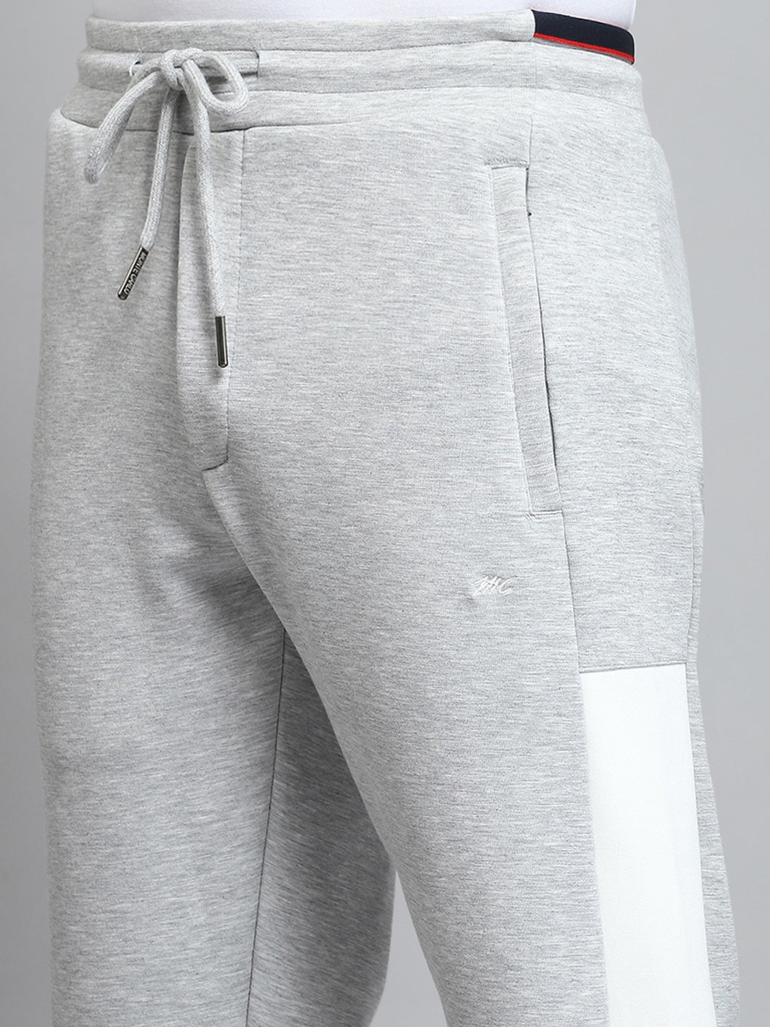 Men Grey Self Design Hooded Full Sleeve Winter Tracksuit