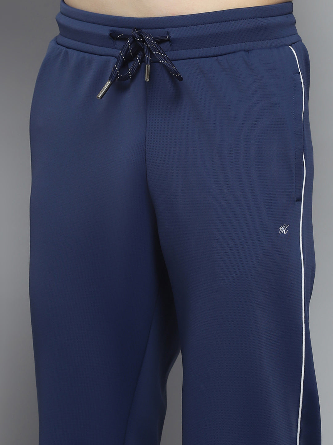 Men Blue Printed Hooded Full Sleeve Winter Tracksuit