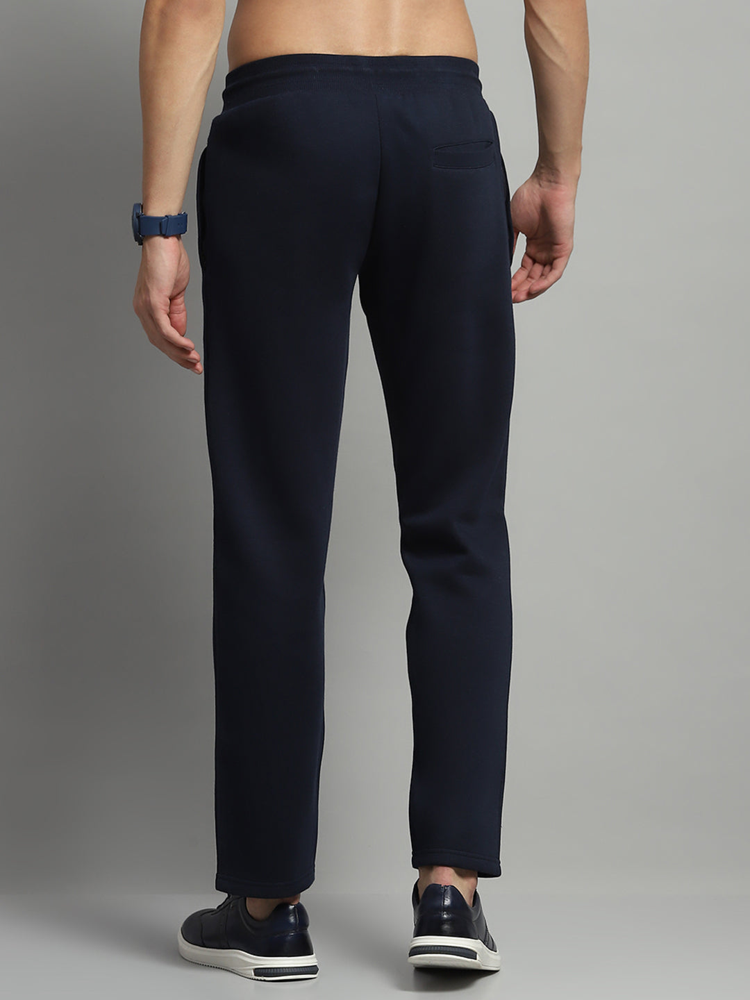 Luxuria Men Navy Blue Self Design Lower