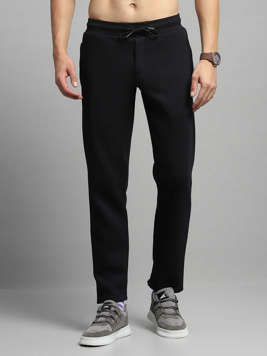 Luxuria Men Black Self Design Lower