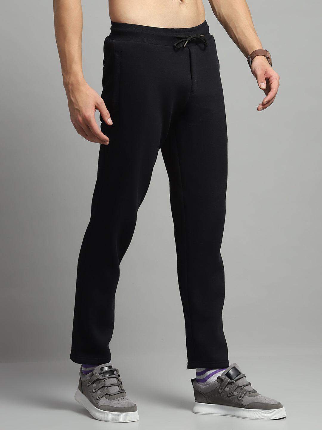 Luxuria Men Black Self Design Lower