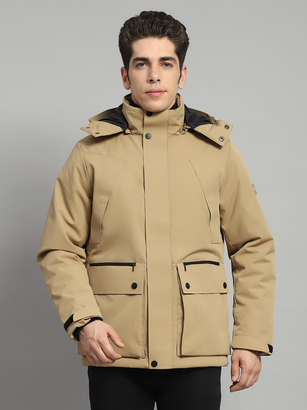 Outerwear Affordable Parka Jackets Buy Men Camel Brown Solid