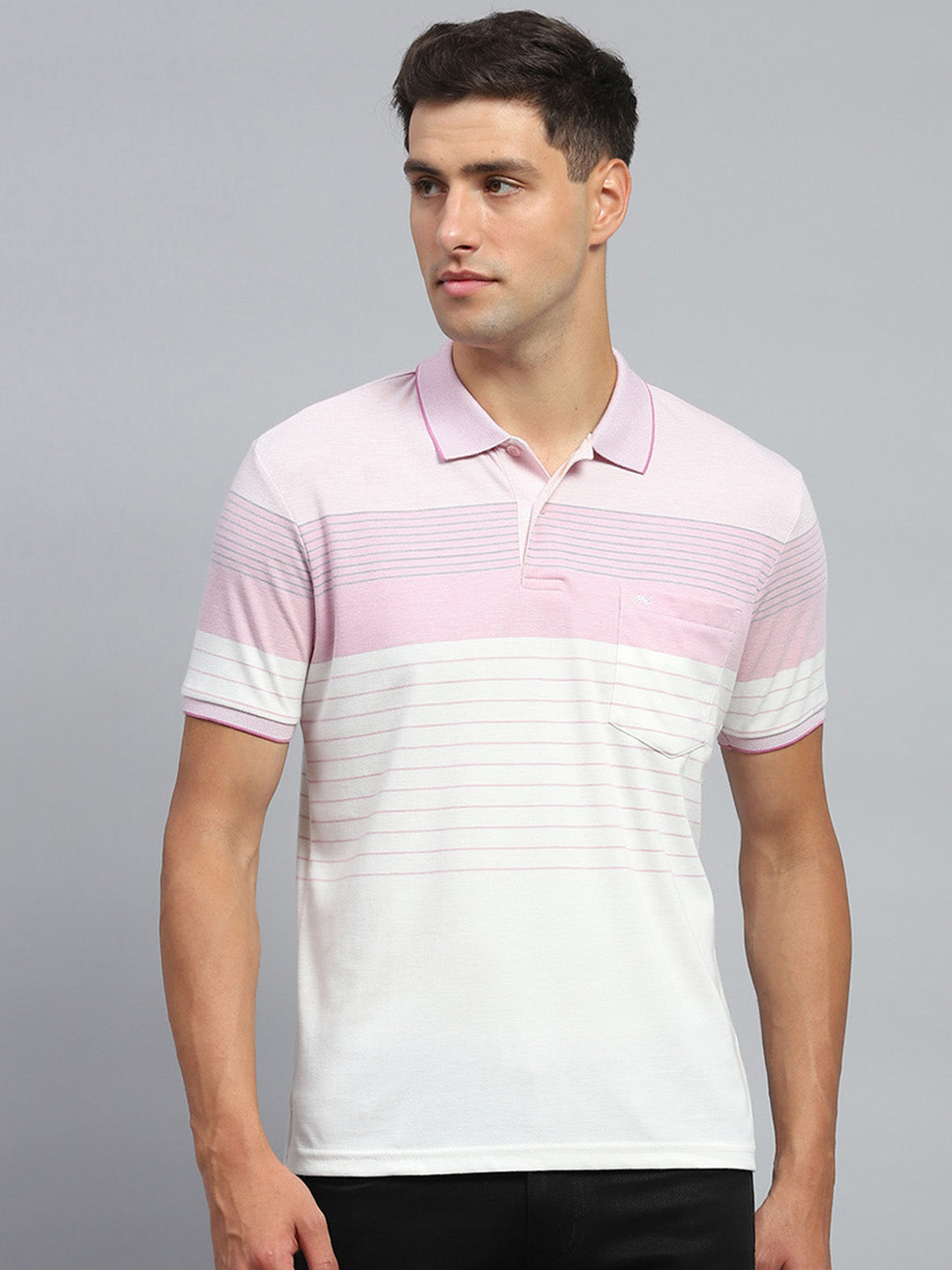 Pink Striped Tee Men