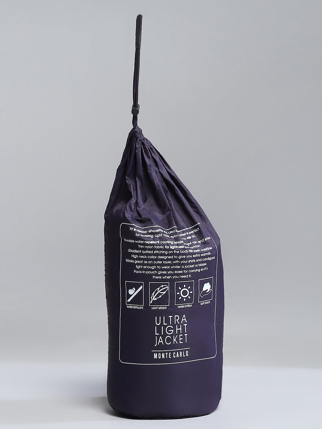 Women Purple Solid Mock Neck Sleeveless Reversible Jacket