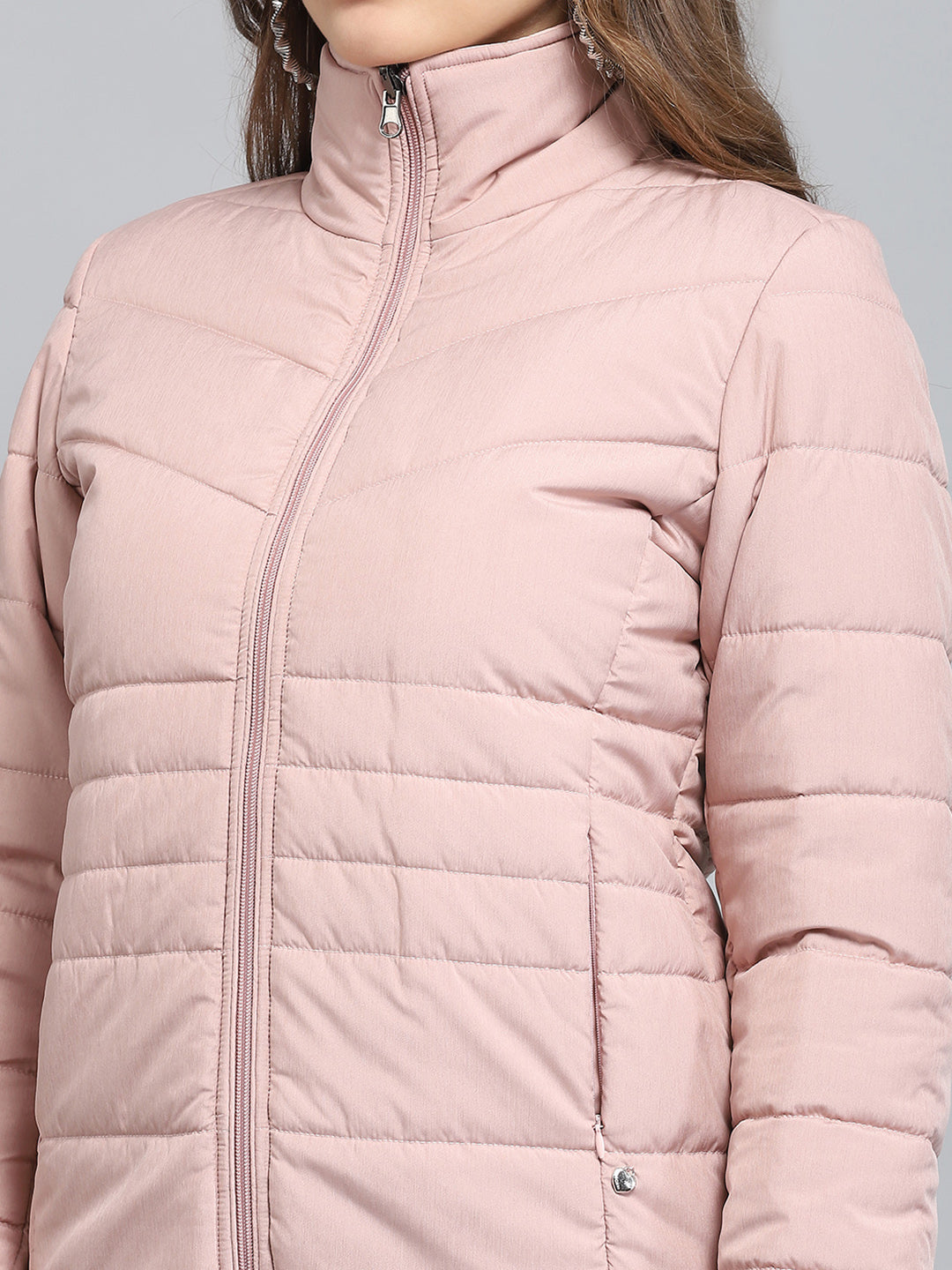 Women Pink Solid Collar Full Sleeve Reversible Jacket