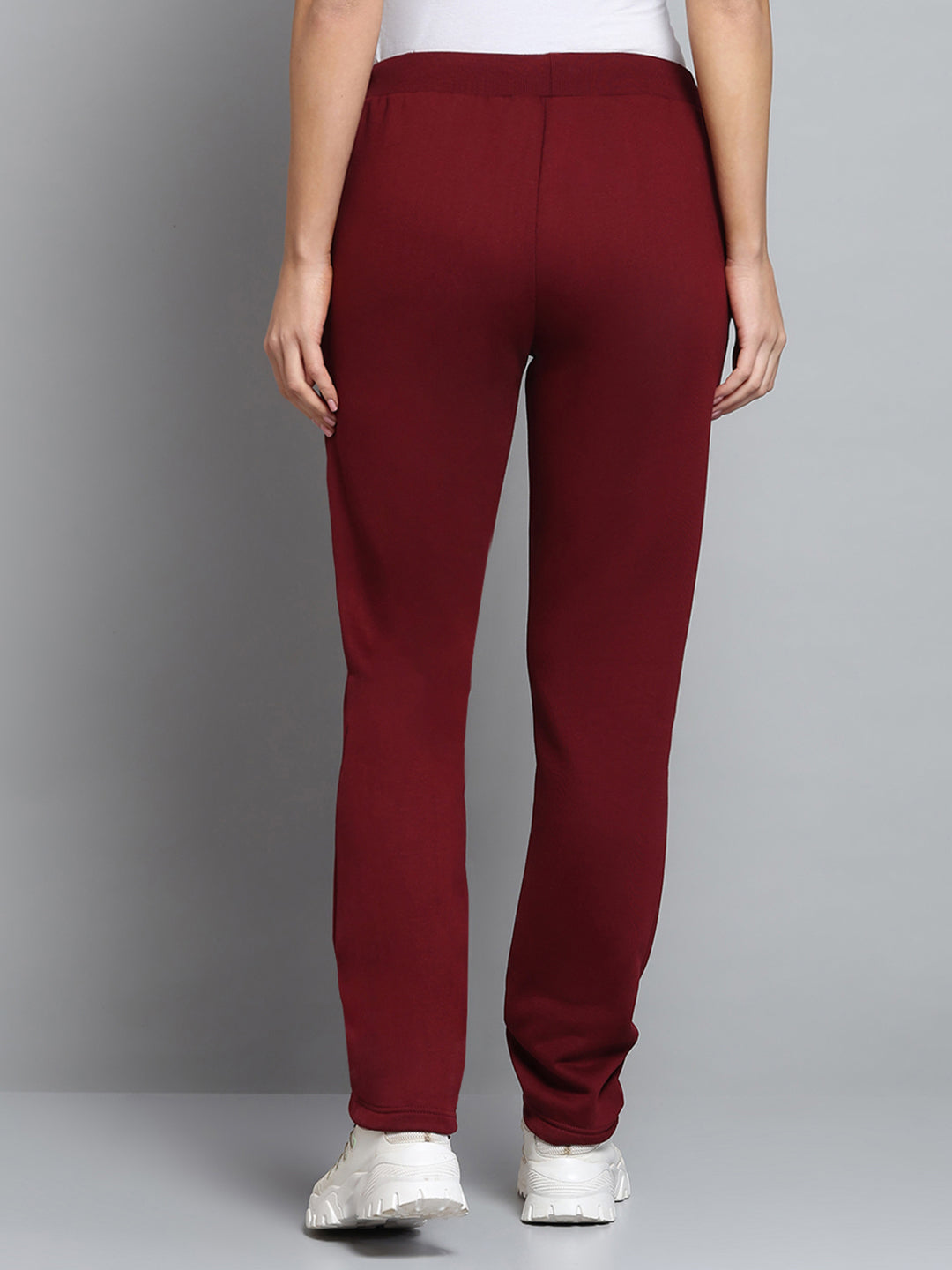 Women Maroon Printed Regular Fit Winter Lower