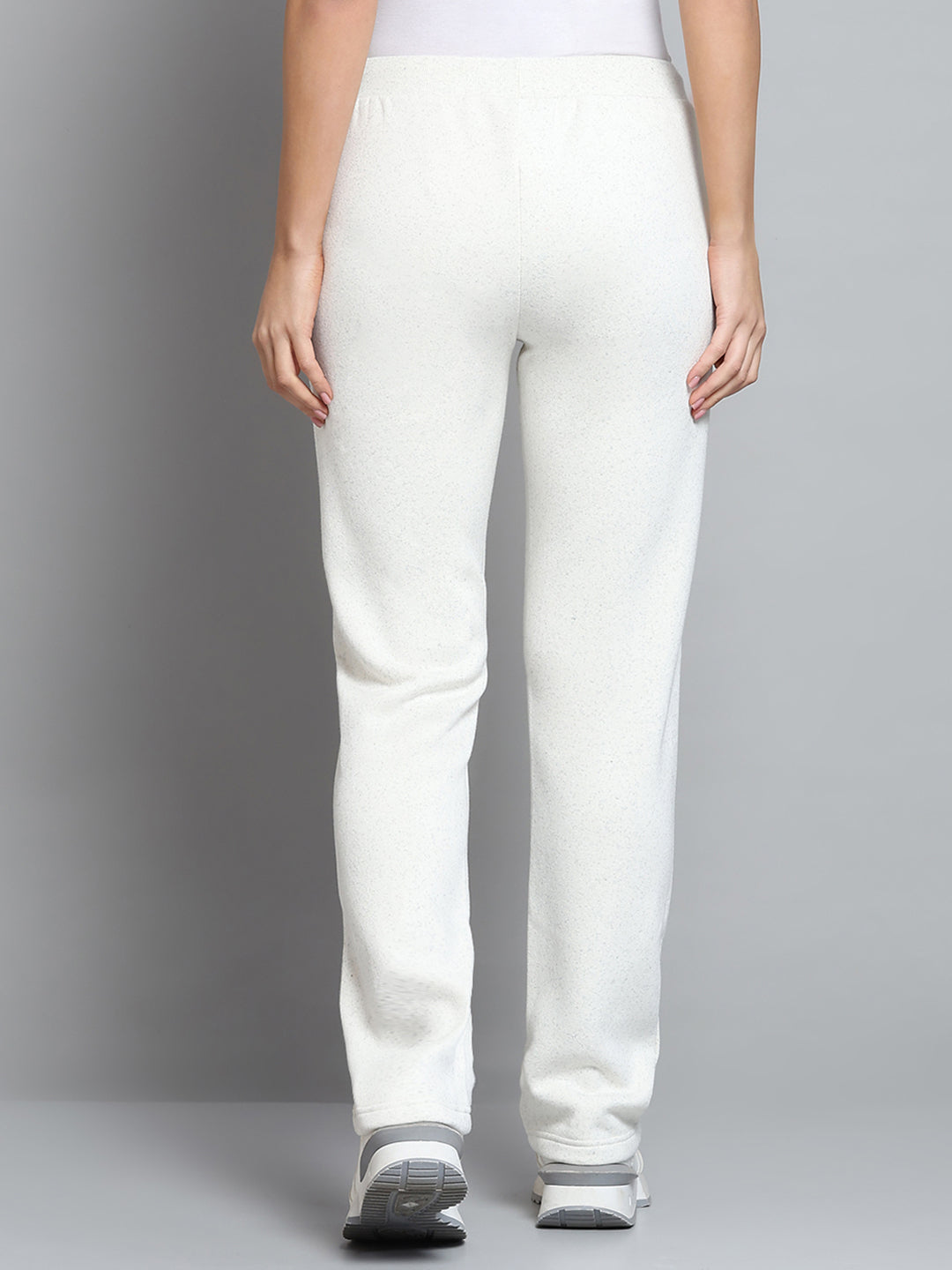 Women Off White Printed Regular Fit Winter Lower