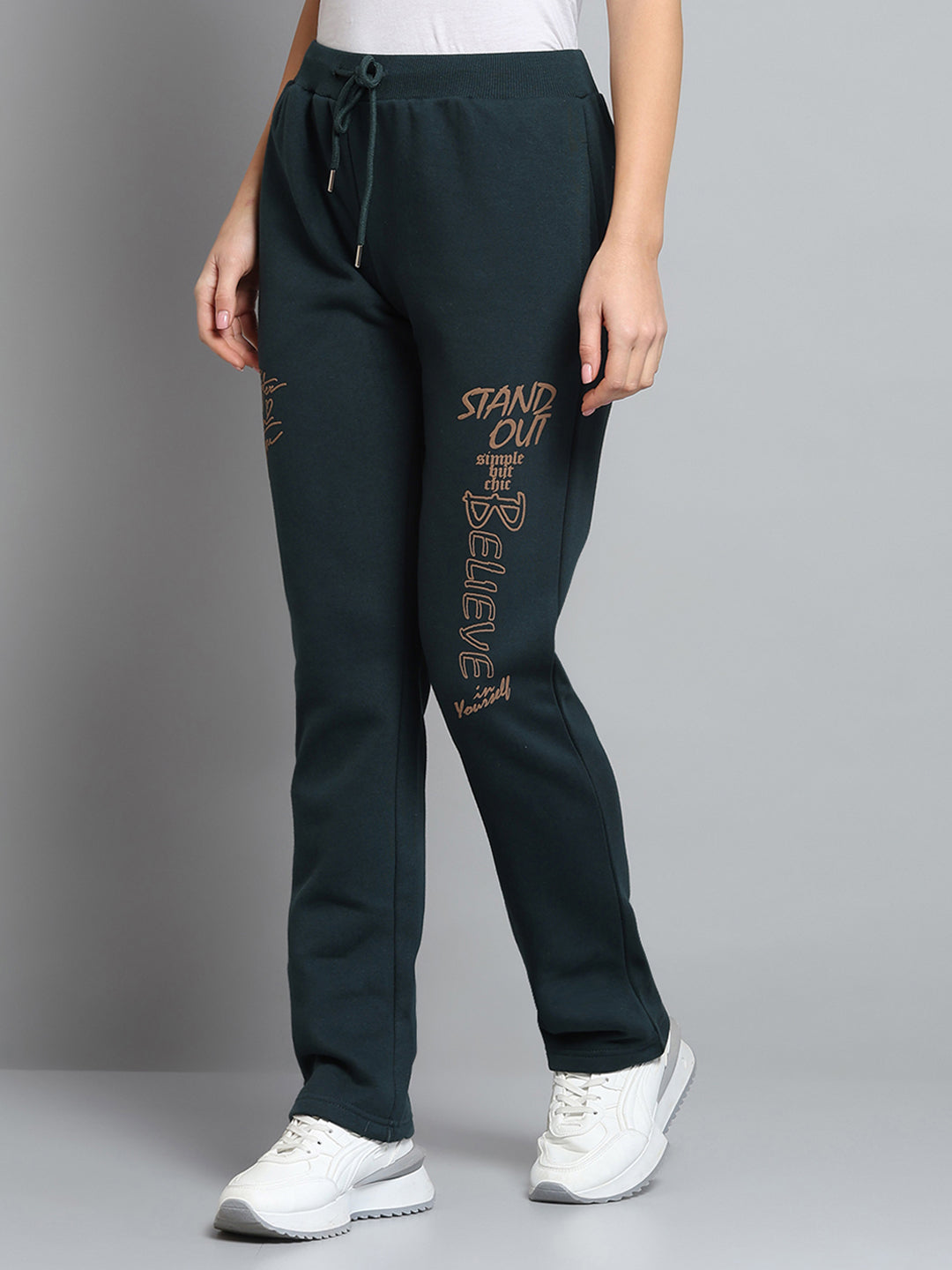 Women Green Printed Regular Fit Winter Lower