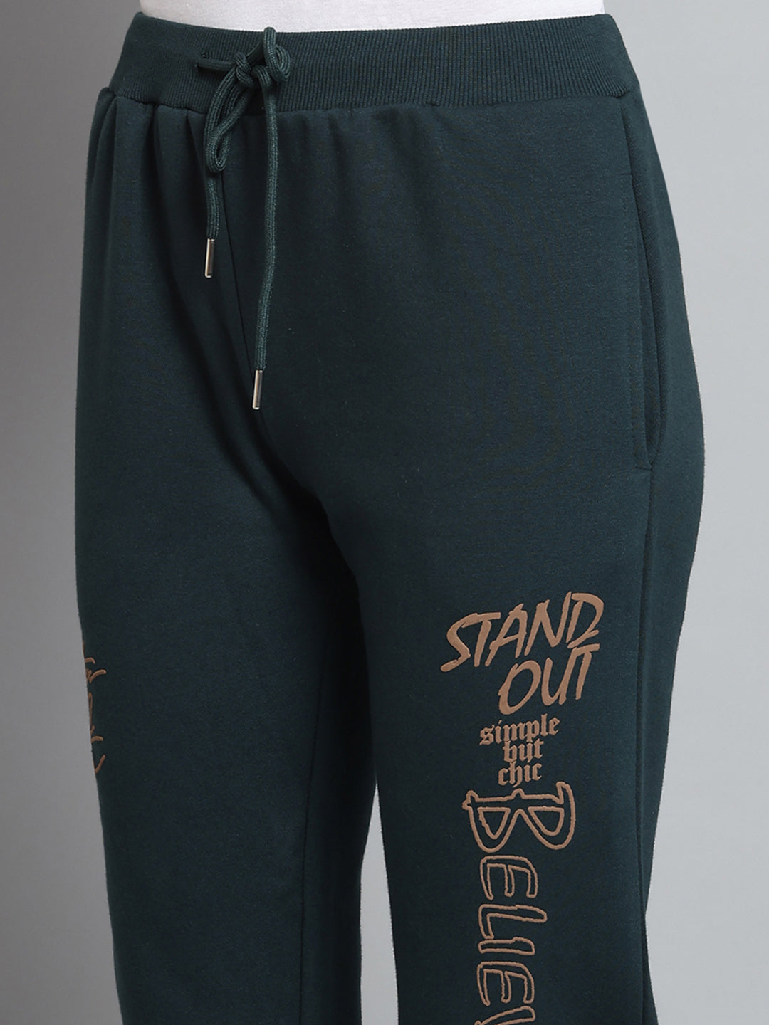 Women Green Printed Regular Fit Winter Lower