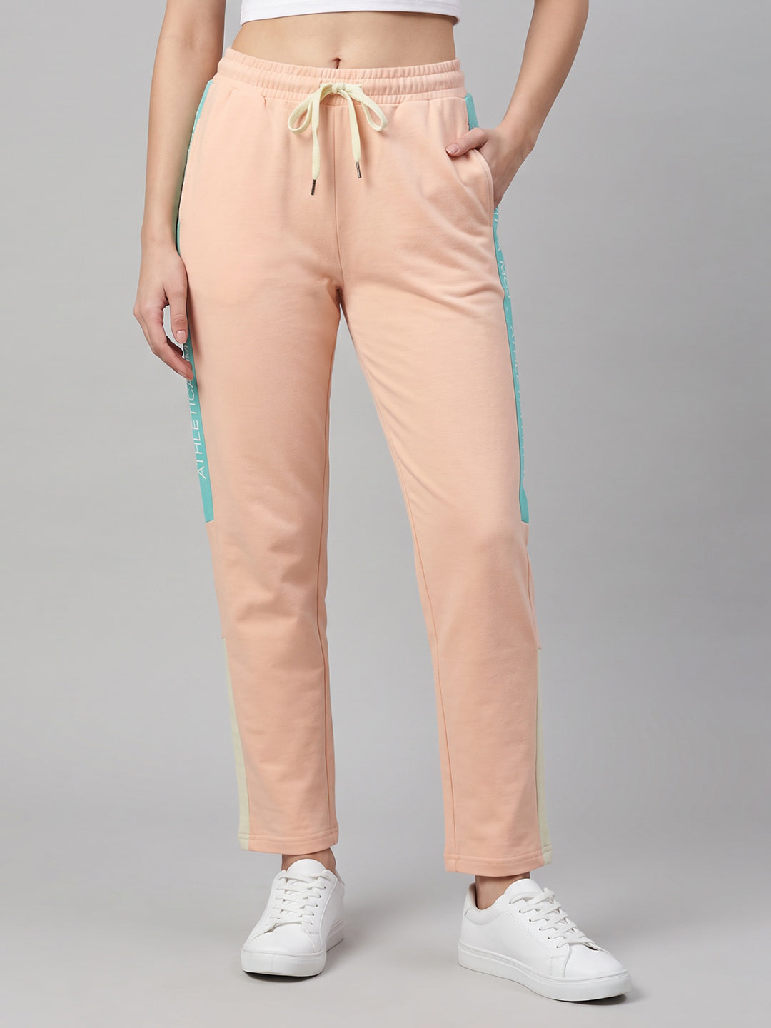 Women Peach Printed Regular Fit Winter Lower