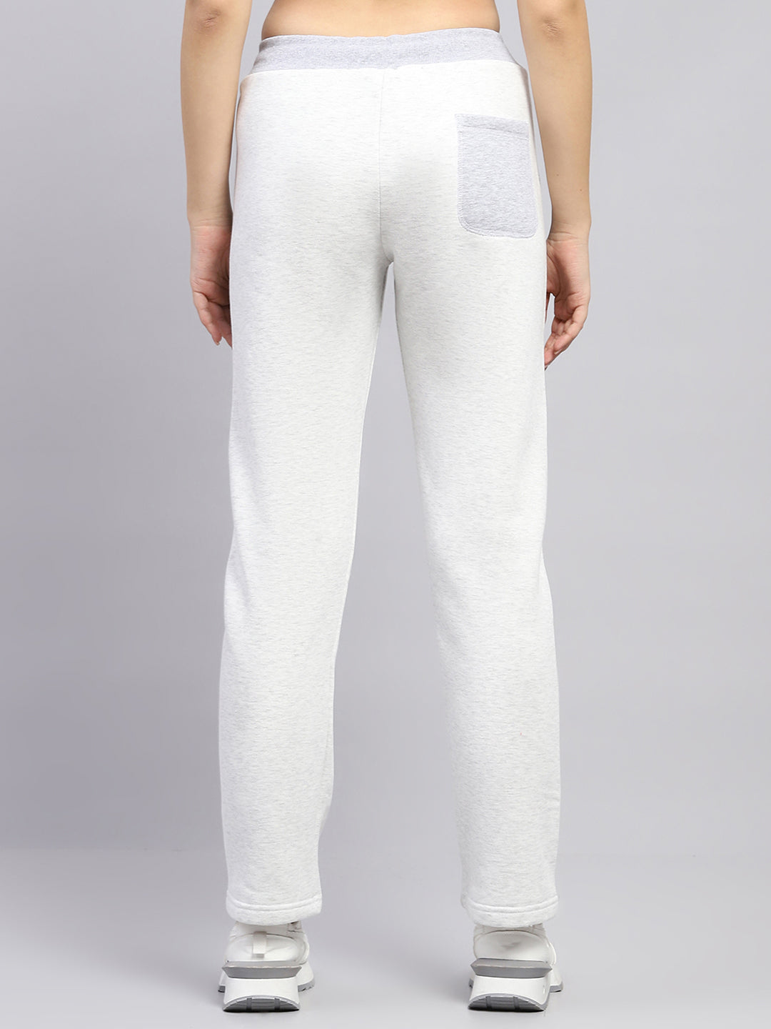 Women Off White Solid Regular Fit Lower