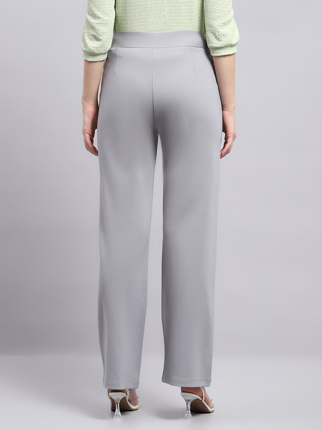 Women Grey Solid Regular Fit Jegging