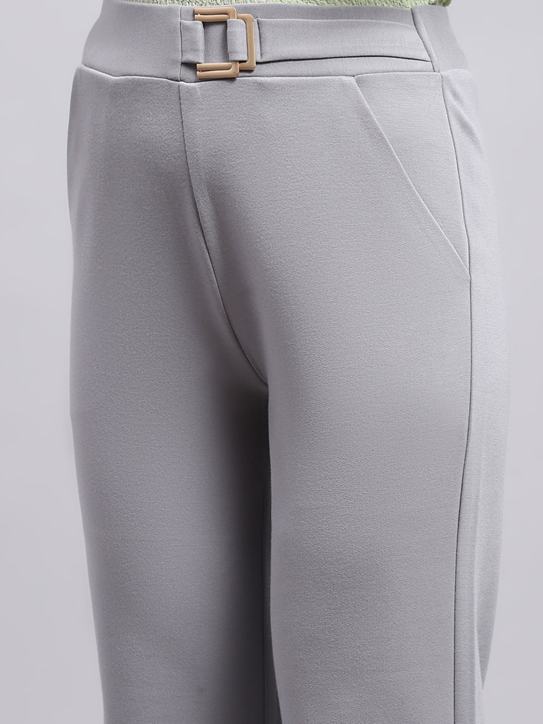 Women Grey Solid Regular Fit Jegging