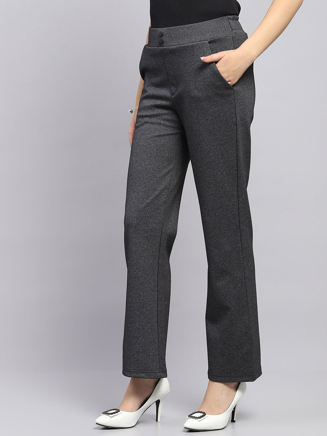 Women Grey Solid Jegging
