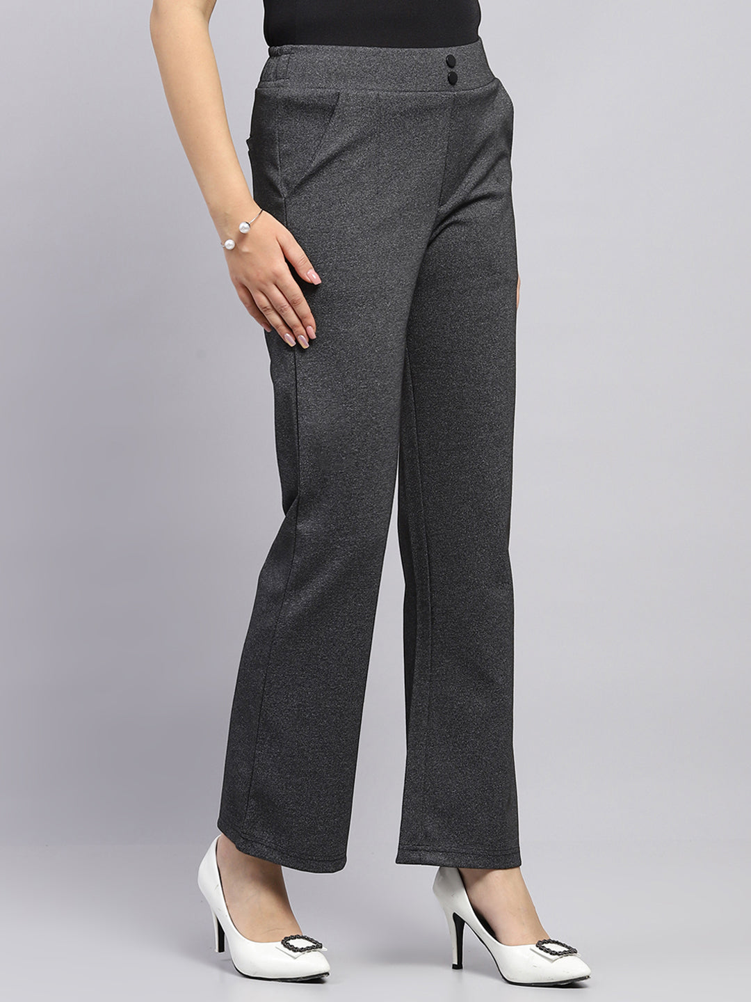 Women Grey Solid Jegging