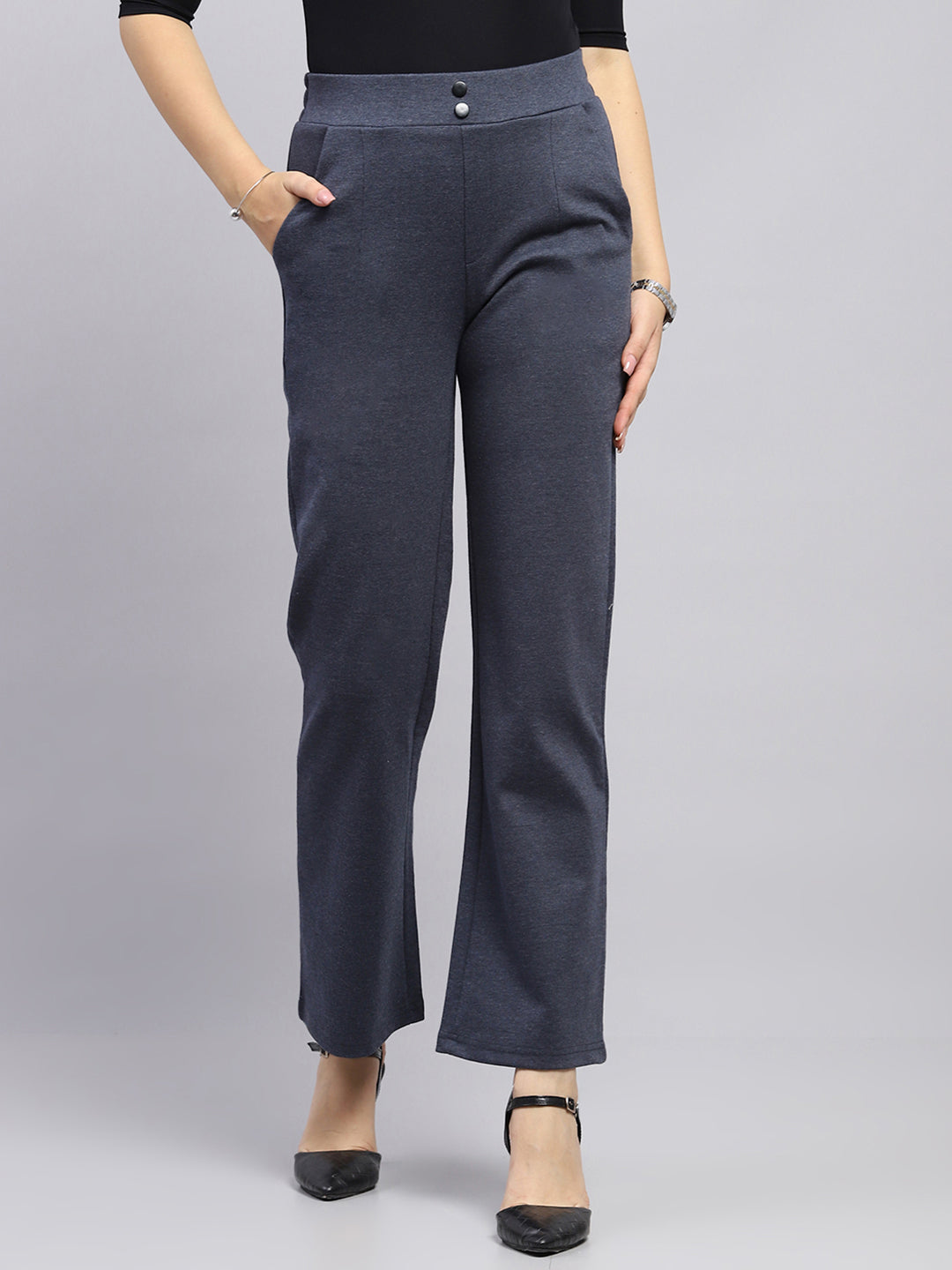 Women Blue Solid Jegging