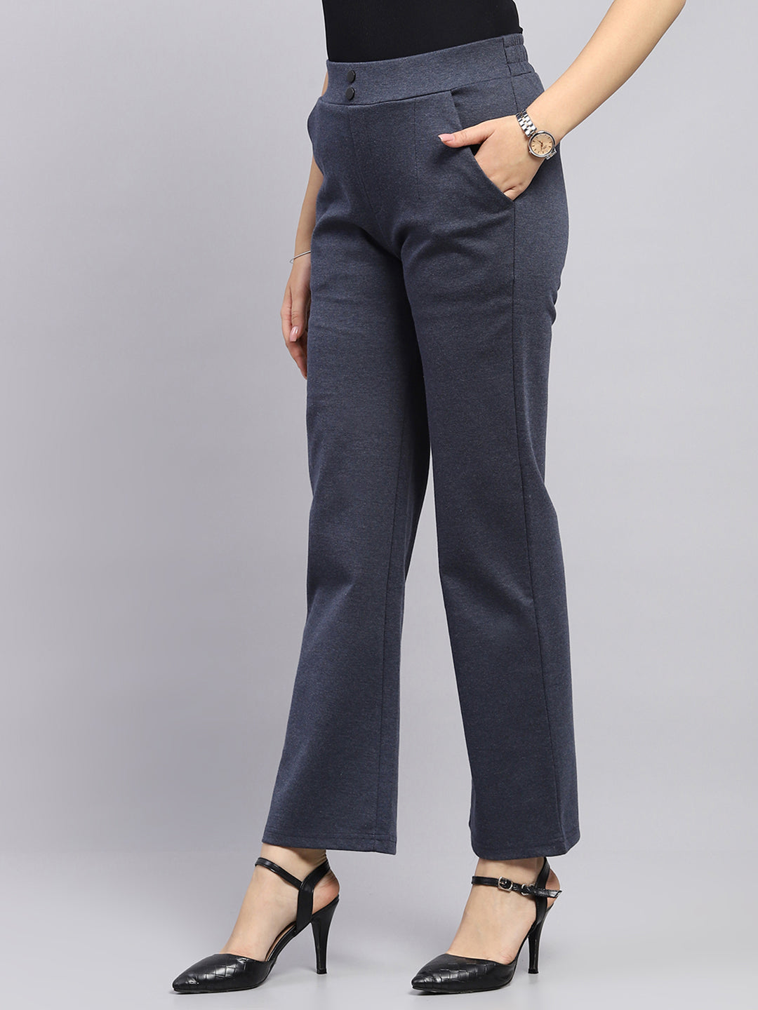 Women Blue Solid Jegging