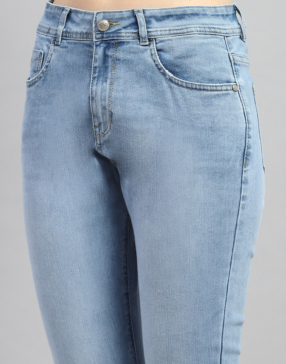 Women Light Blue Light Wash Bootcut Denim