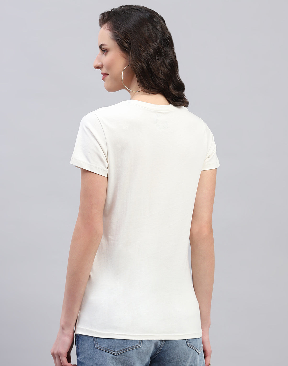 Women Off White & Pink Solid V Neck Half Sleeve Top (Pack of 2)