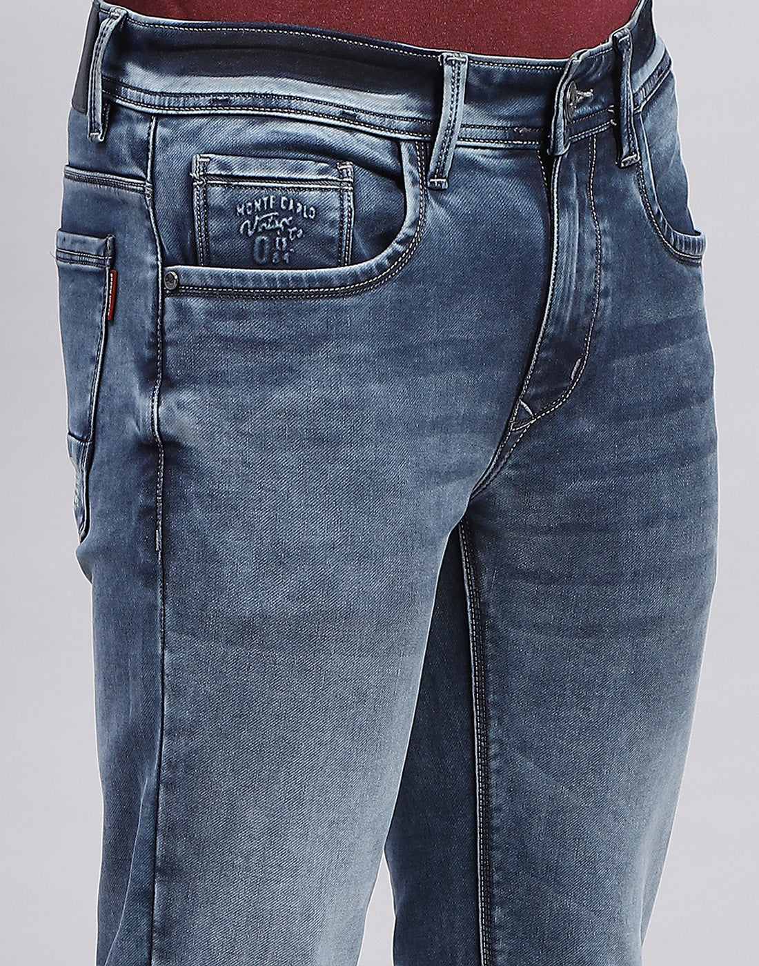 Men Blue Light Wash Skinny Fit Denim