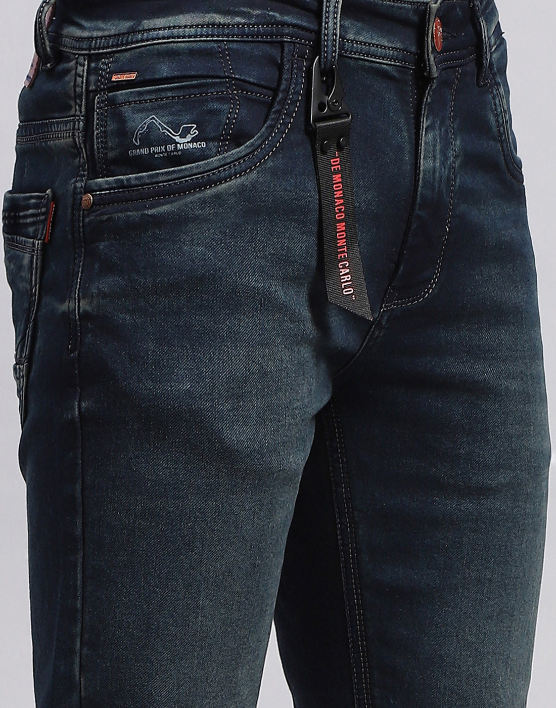 Men Blue Light Wash Regular Fit Denim