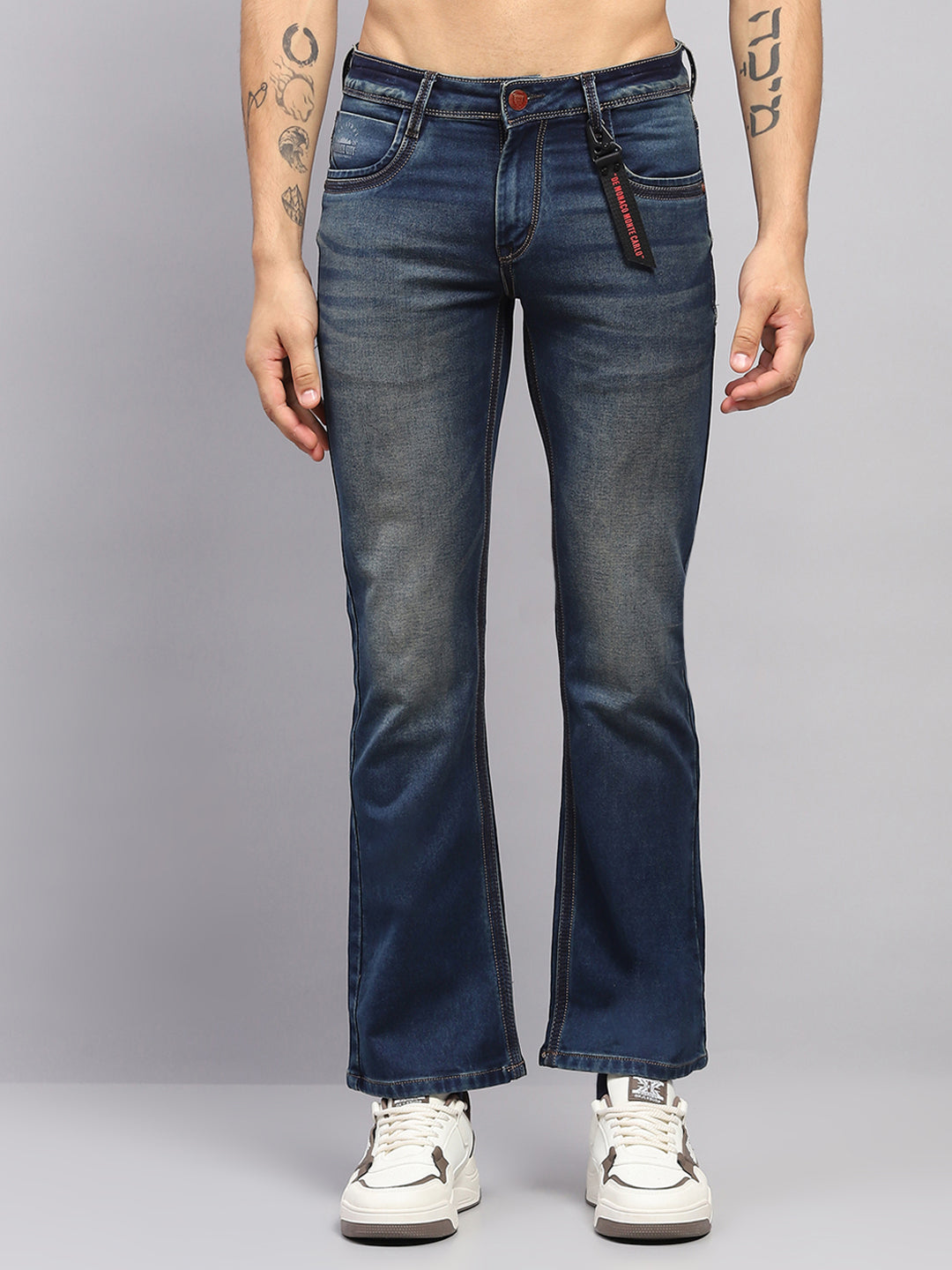 Men Blue Solid Bootcut Denim