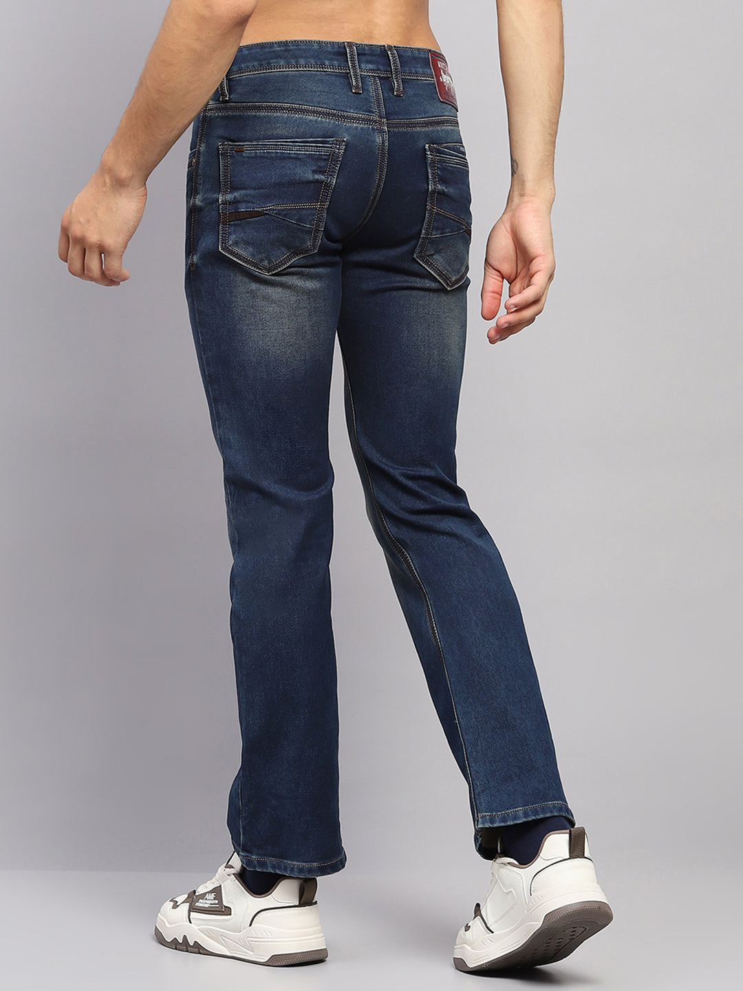 Men Blue Solid Bootcut Denim