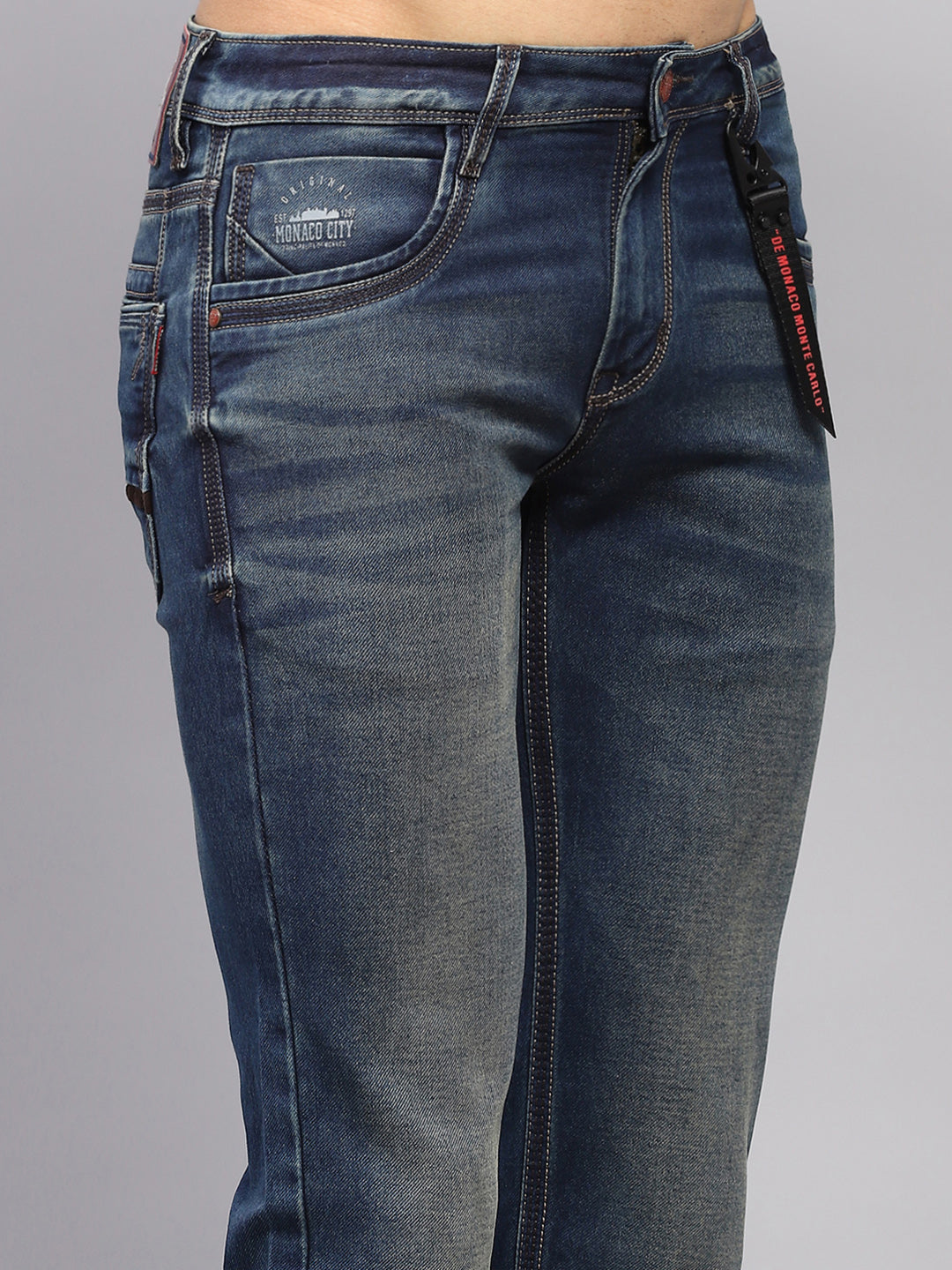 Men Blue Solid Bootcut Denim
