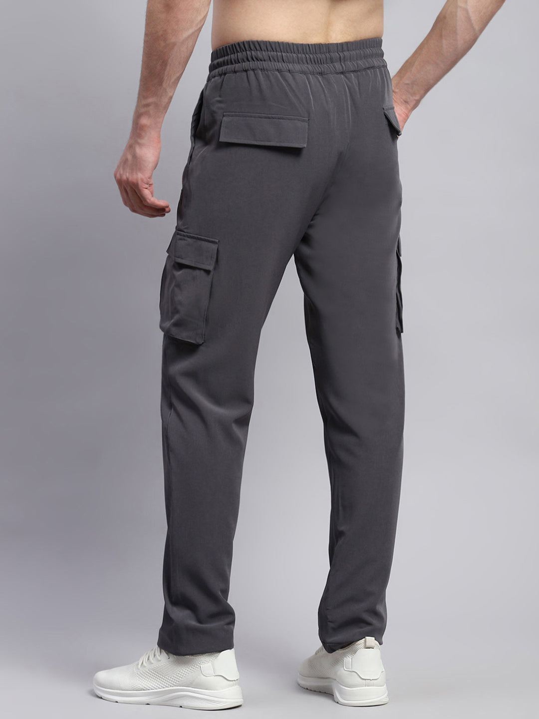 Men Grey Solid Regular Fit Lower