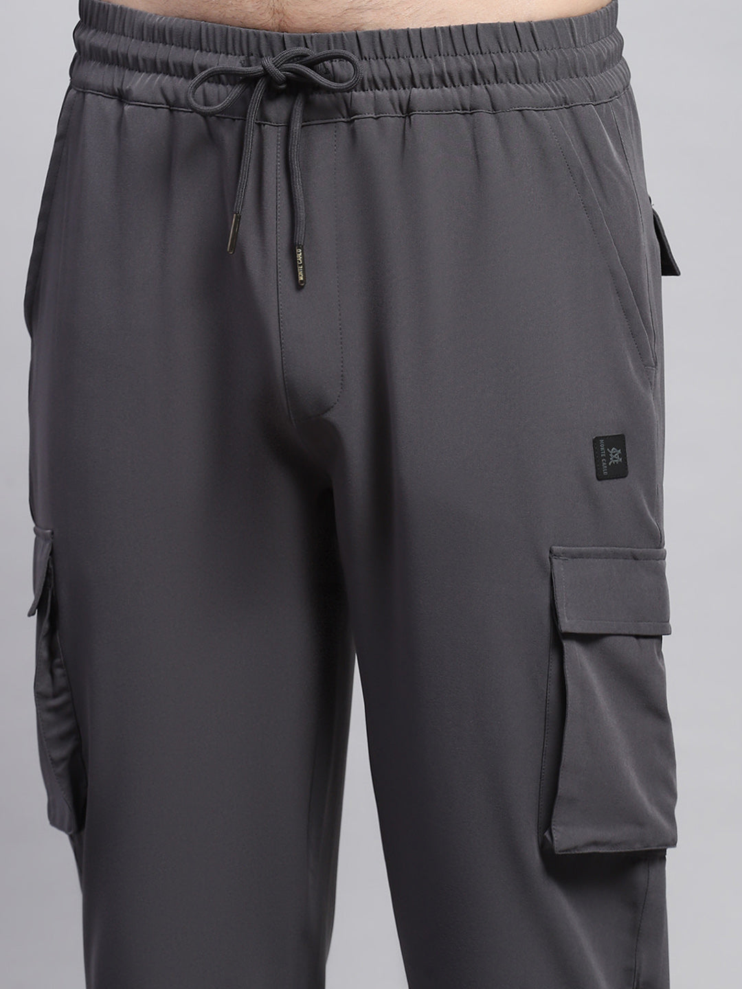 Men Grey Solid Regular Fit Lower