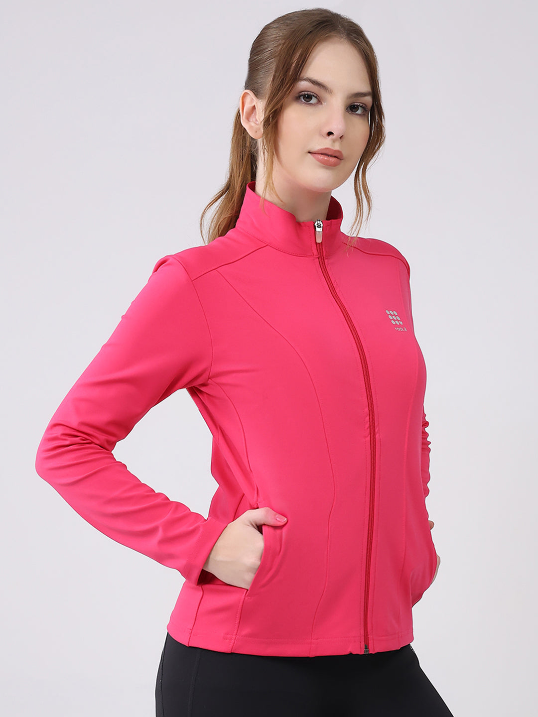 Rock.it Women Pink Solid Collar Full Sleeve Top