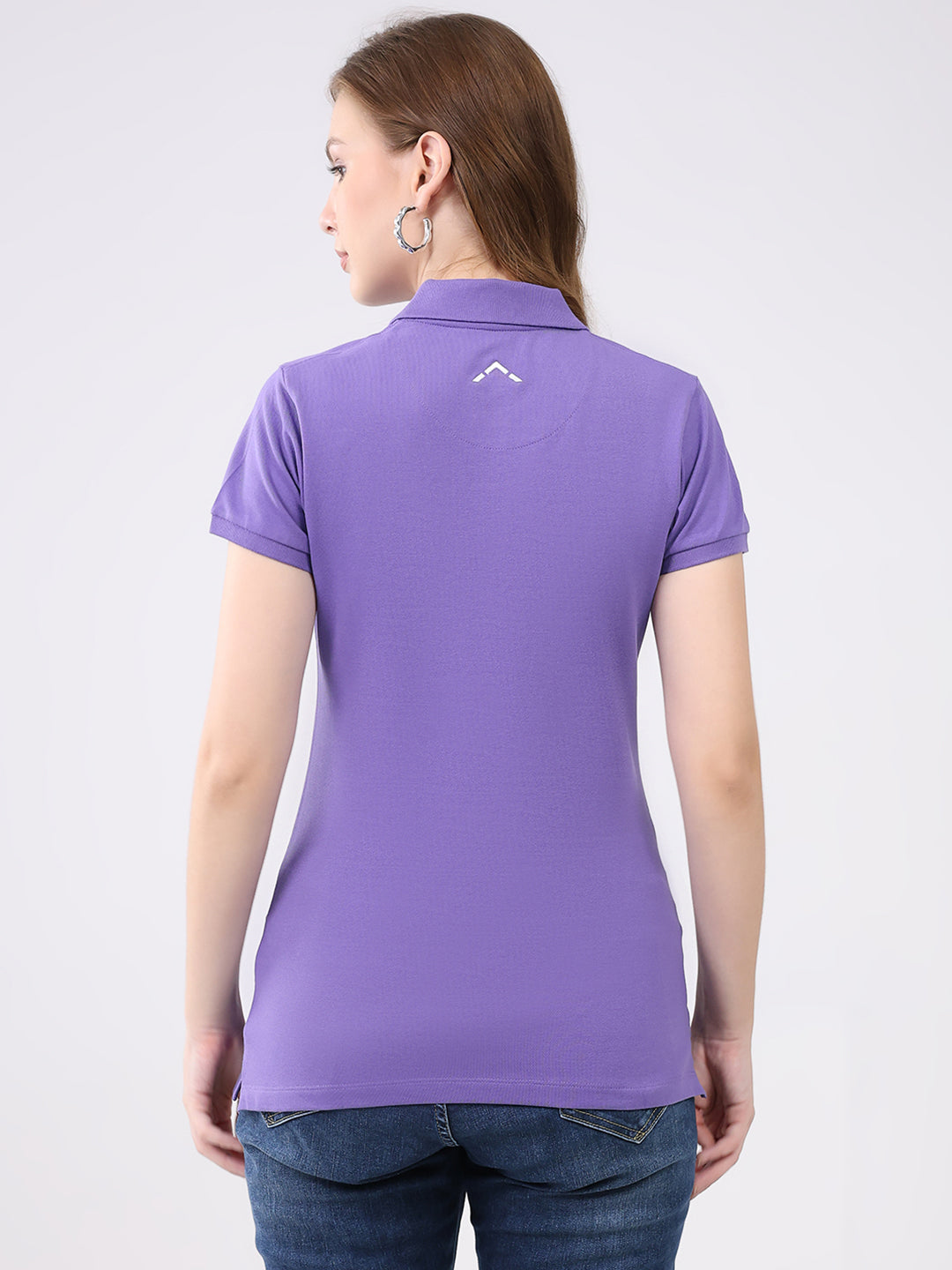 Rock.it Women Purple Solid Collar Half Sleeve T-Shirt