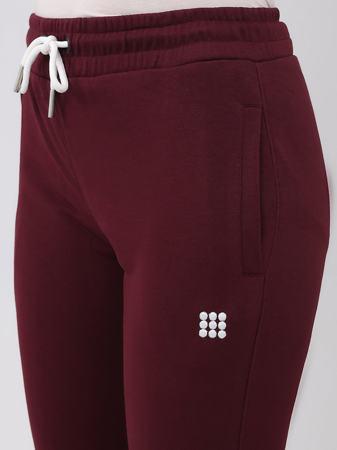 Rock.it Women Maroon Solid Slim Fit Lower