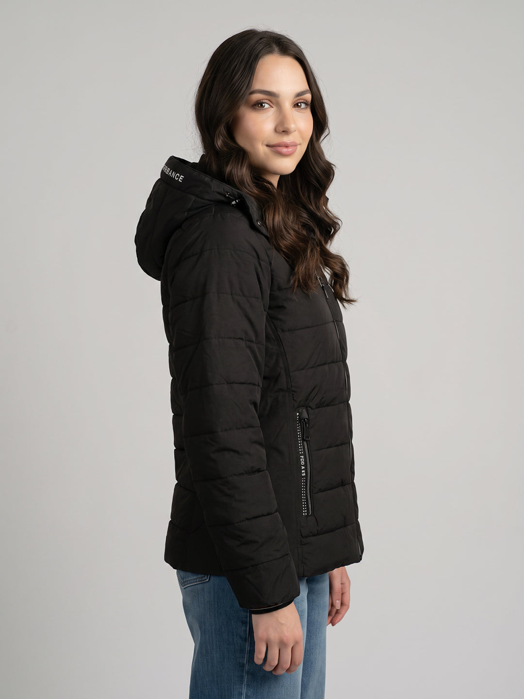 Women Black Solid Collar Full Sleeve Jacket