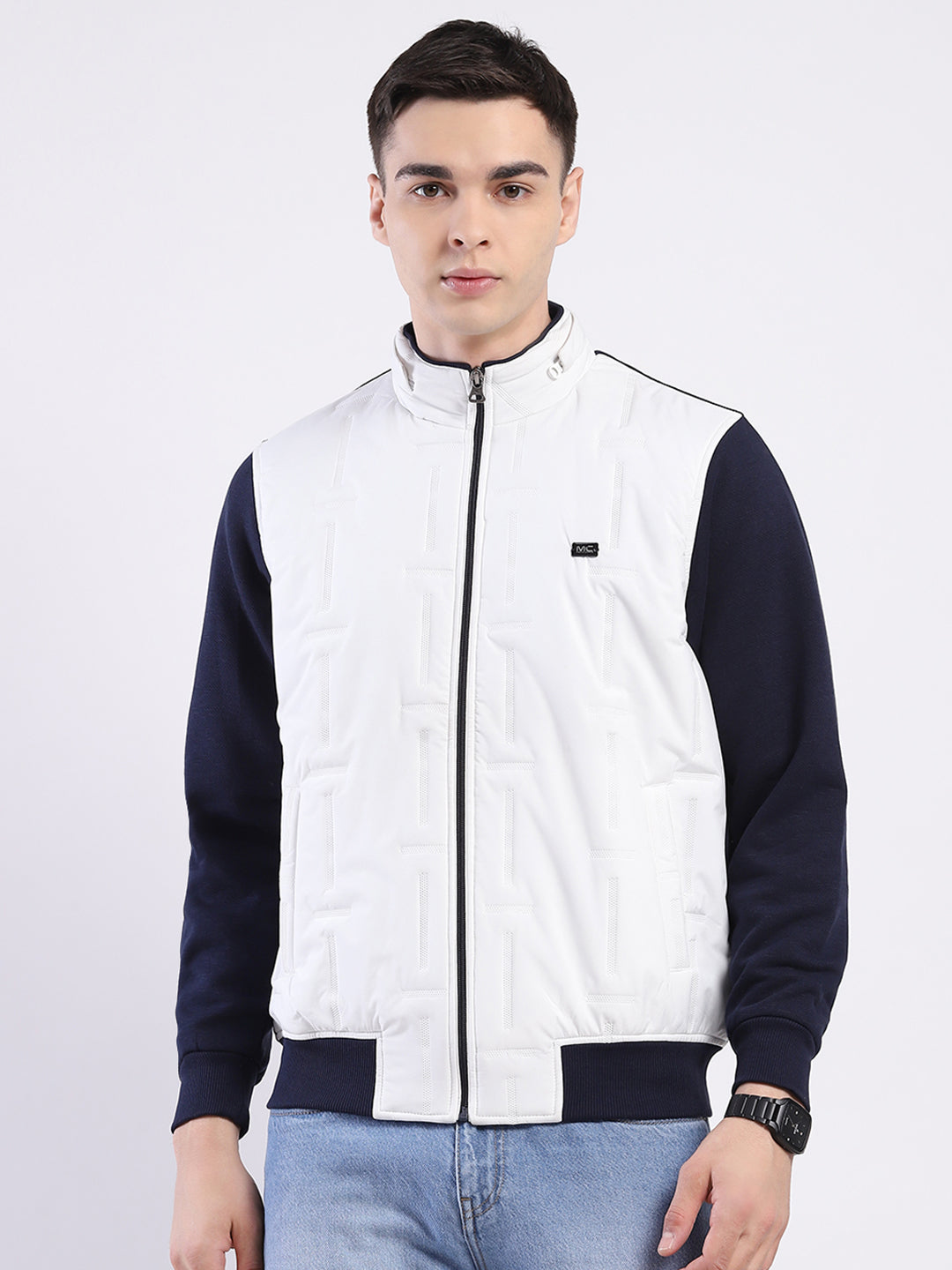 Men White Solid Hooded Full Sleeve Sweatshirt