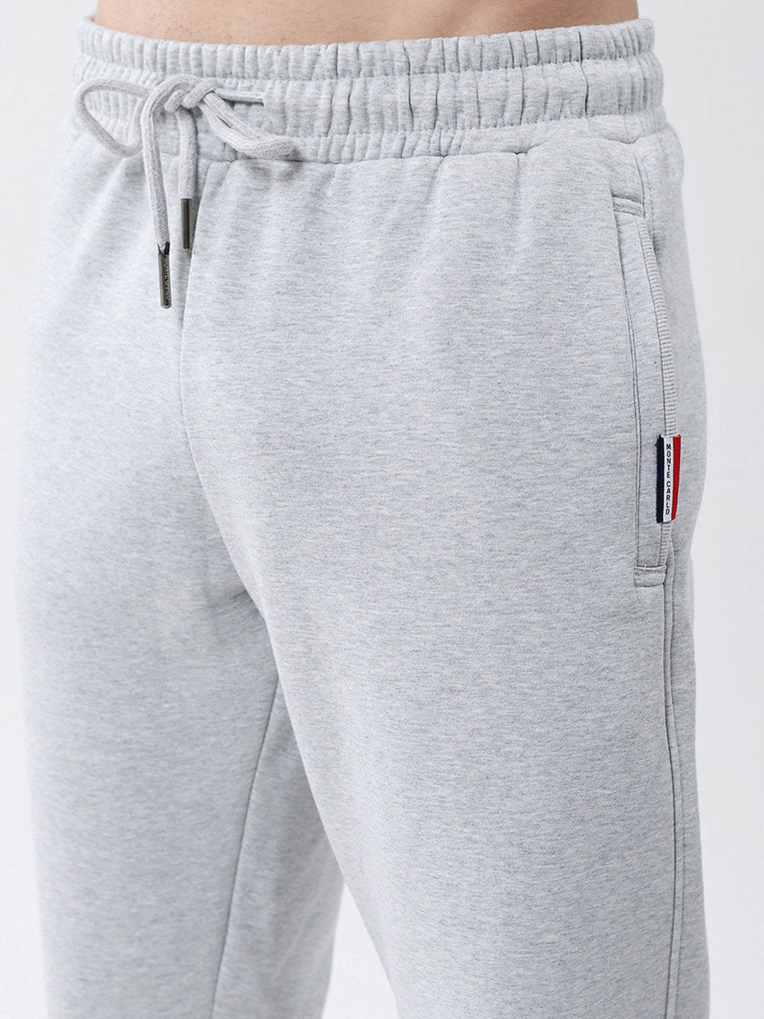 Men Grey Solid Mock Neck Full Sleeve Winter Tracksuit