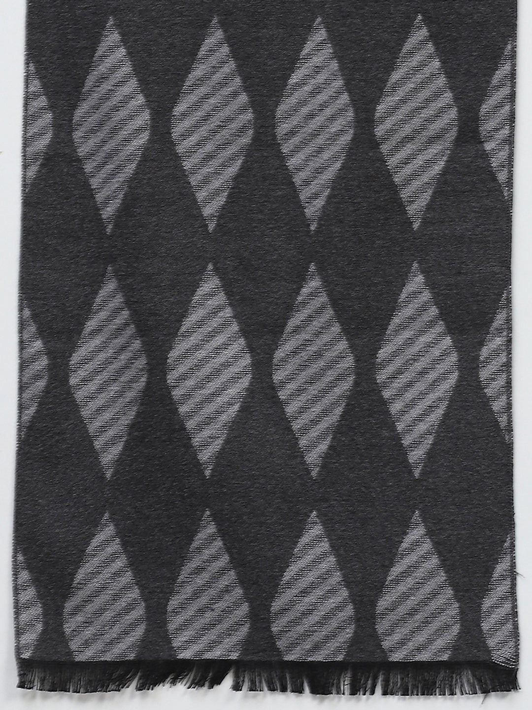 Men Grey Self Design Muffler