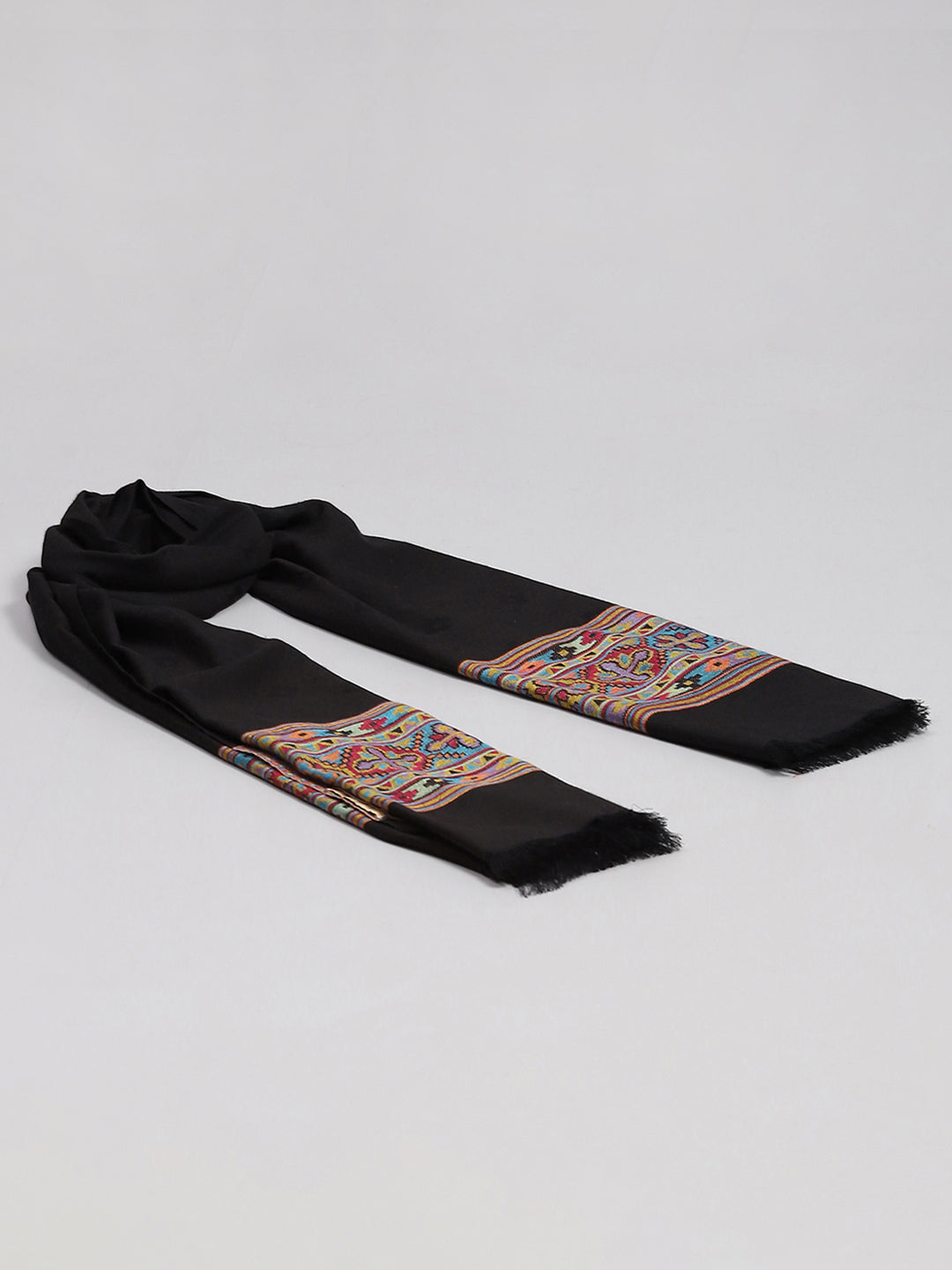 Women Black Self Design Shawl