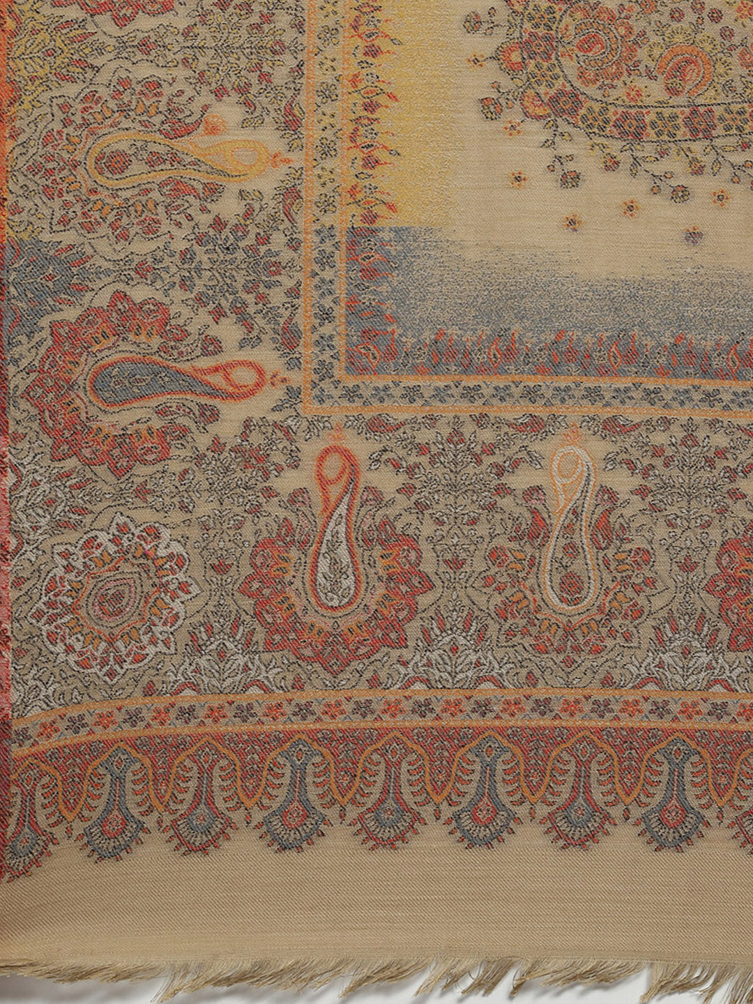 Women Beige Self Design Shawl