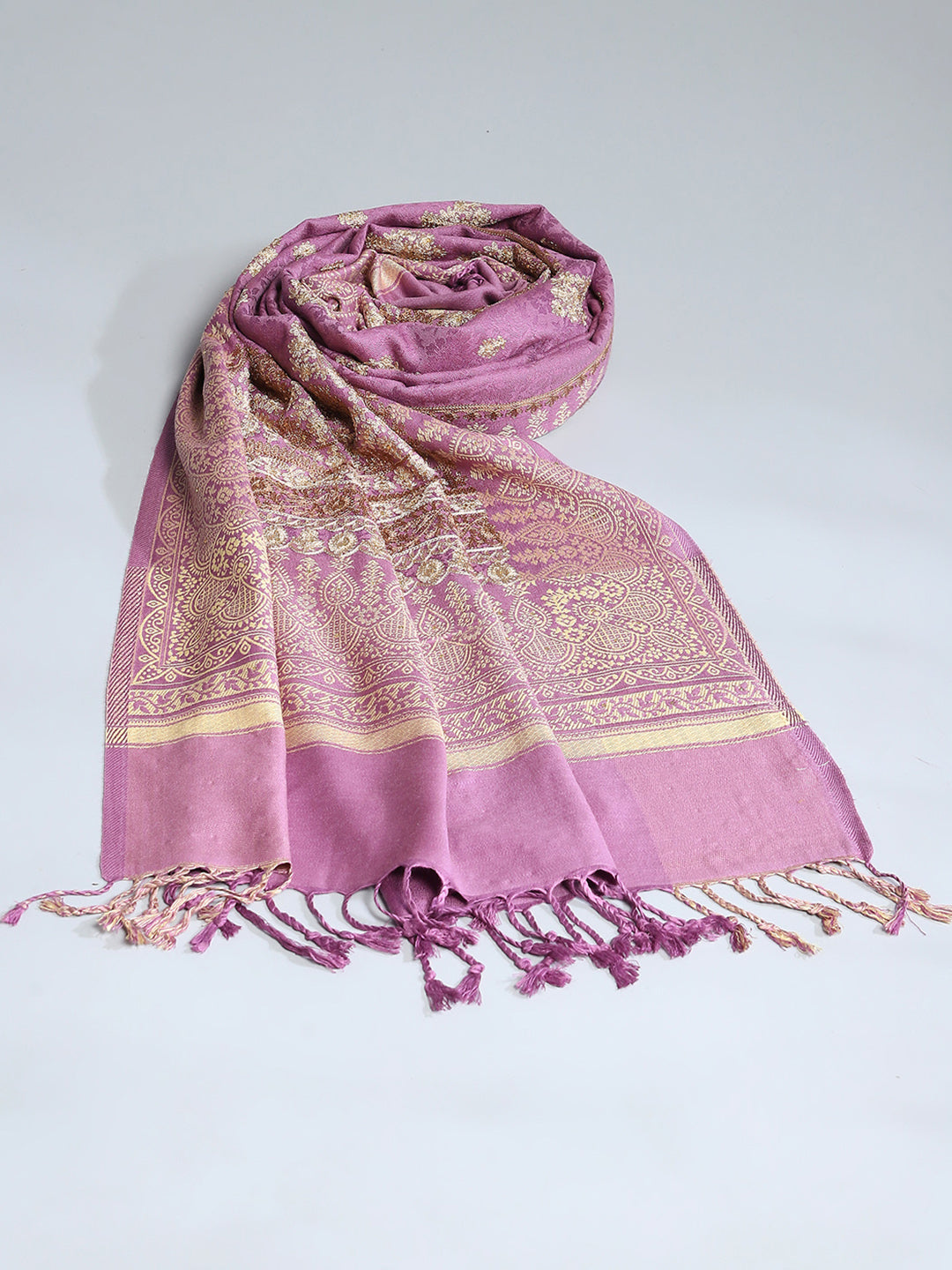 Women Purple Self Design Shawl