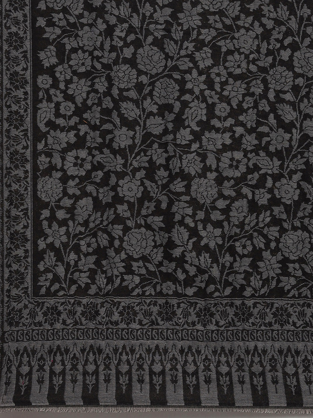 Women Black Self Design Shawl