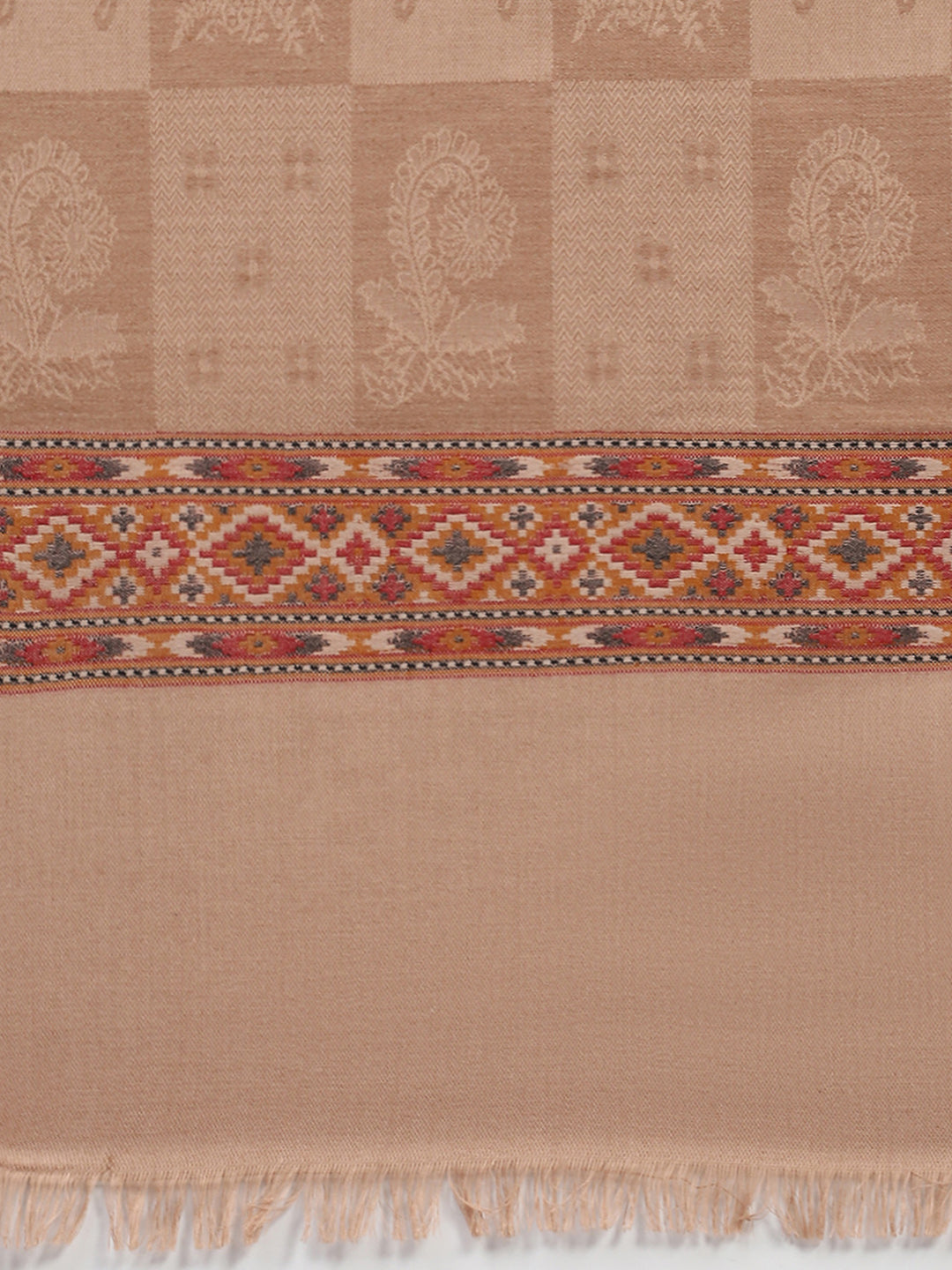 Women Beige Self Design Shawl