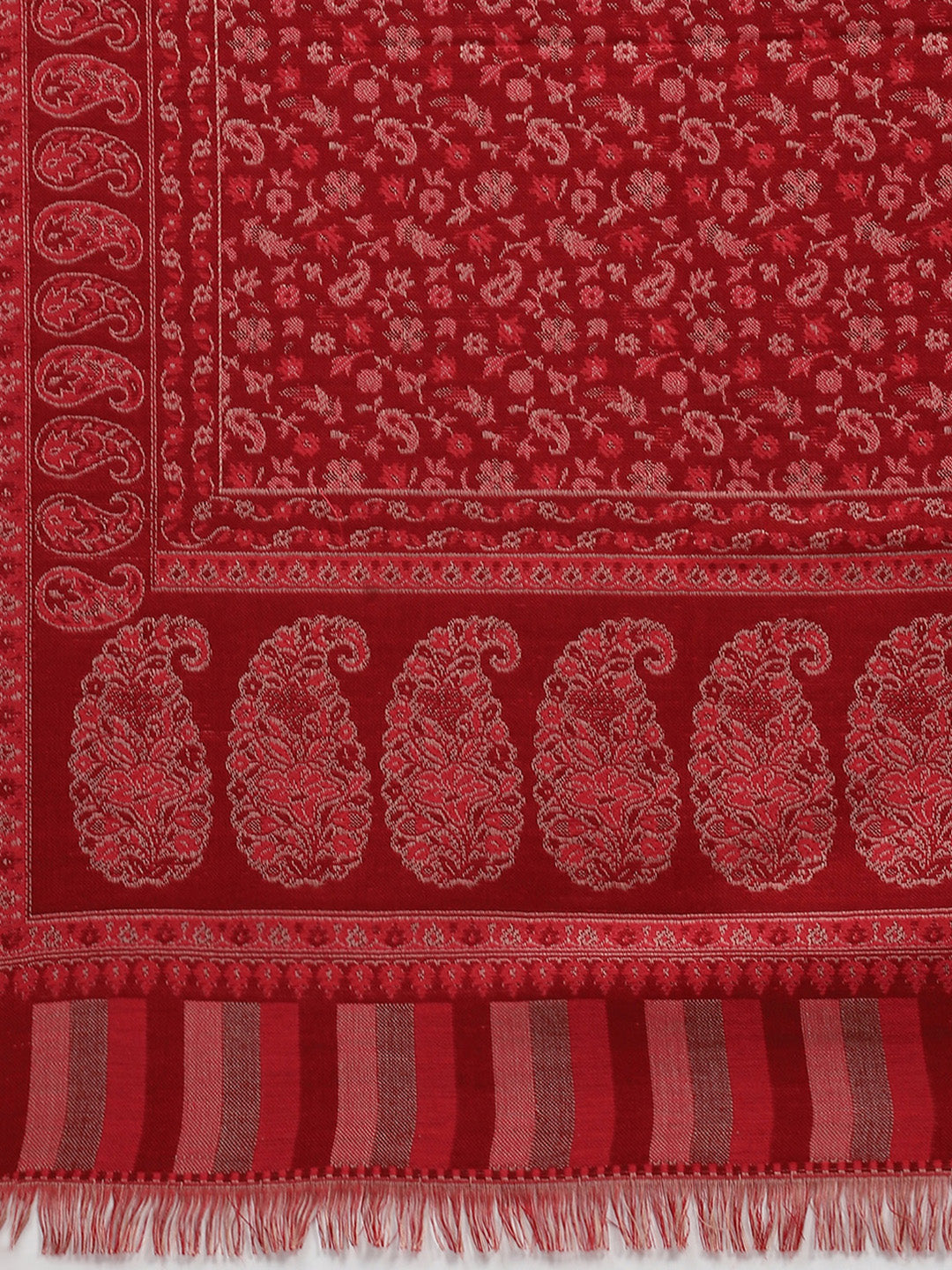 Women Maroon Self Design Shawl